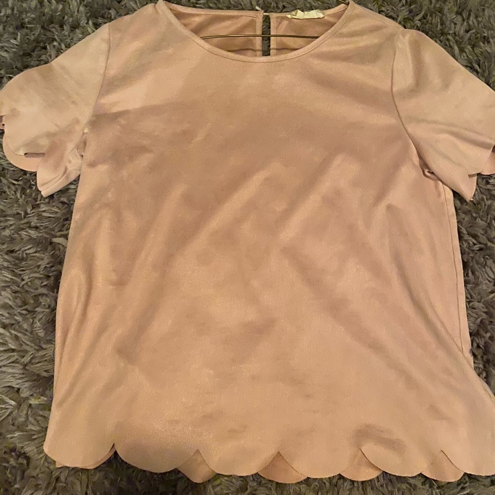 Altard state pink wool tee scooped detail